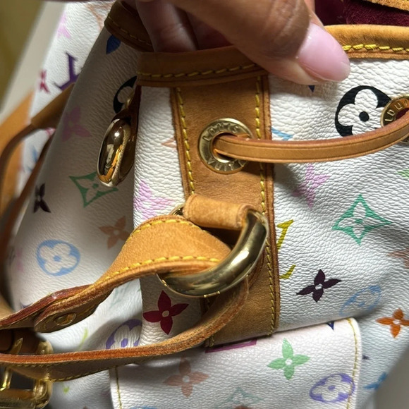 Authentic Louis Vuitton Multicolor Petit Noe Bucket Style White Monogram Rainbow - Picture 16 of 17
